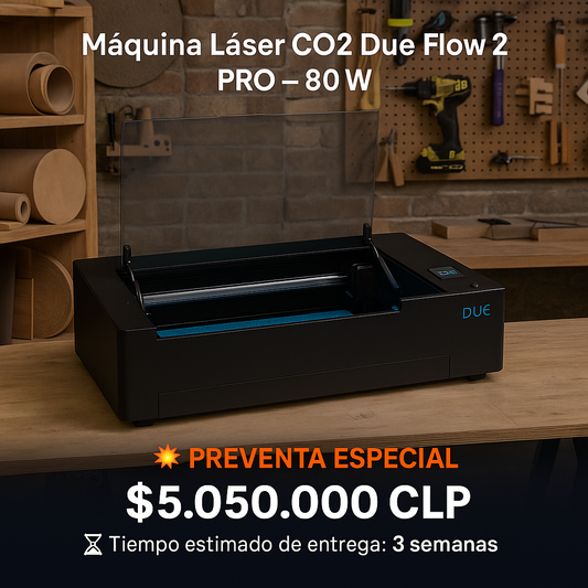 Máquina Láser CO2 Due Flow 2 PRO – 80W | Área de trabajo 80x50 cm