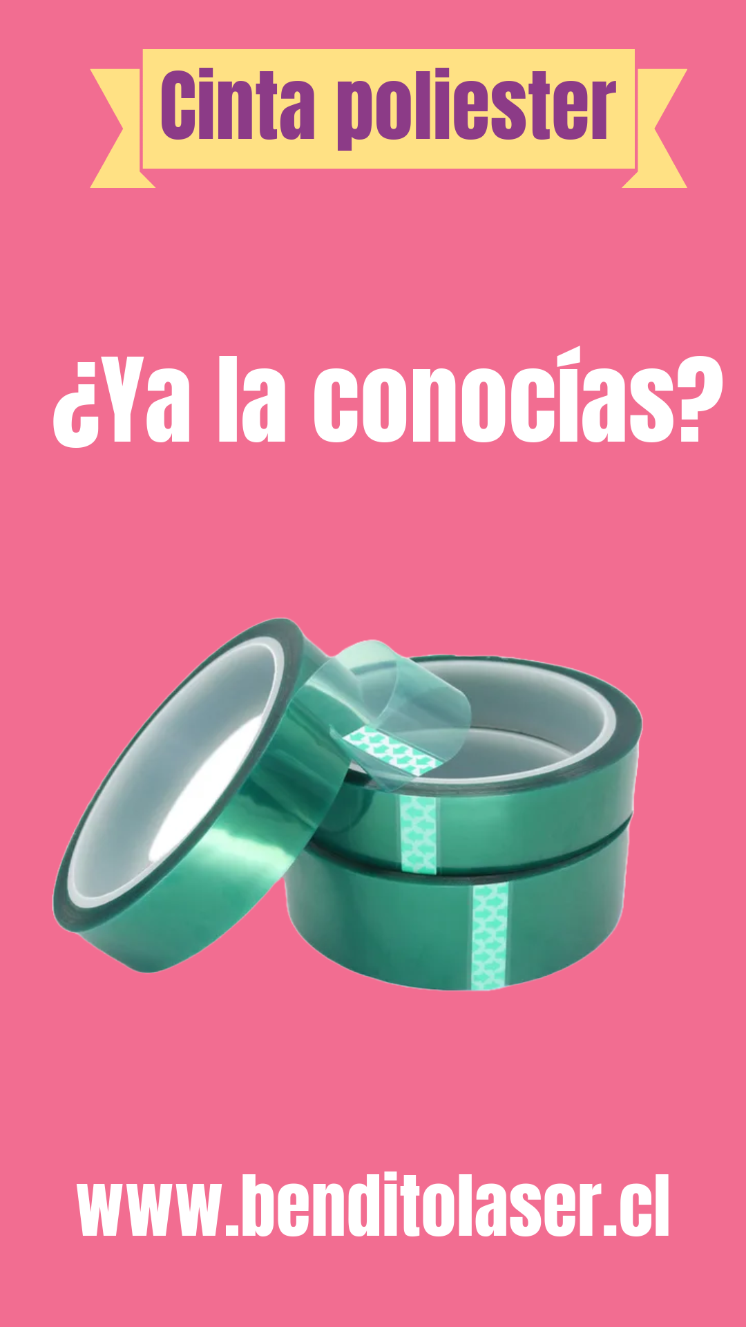 Cinta Verde de Poliéster Térmica – Precisión Láser y Sublimación (180–220 °C)