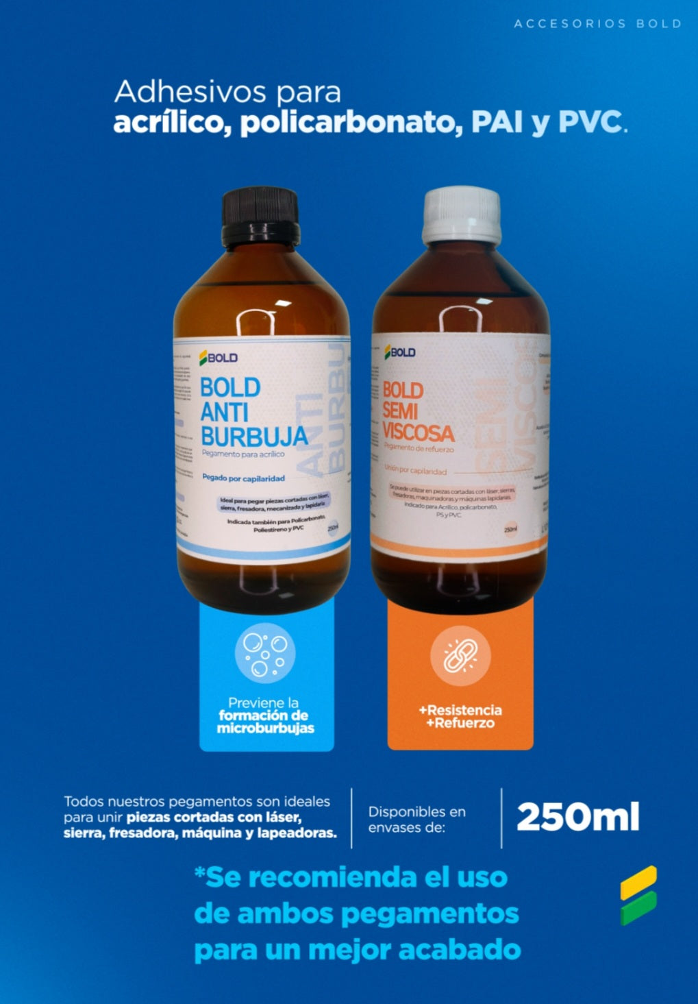 Sistema de Pegado Acrílico BOLD – Anti-Burbuja + Semi-Viscosa
