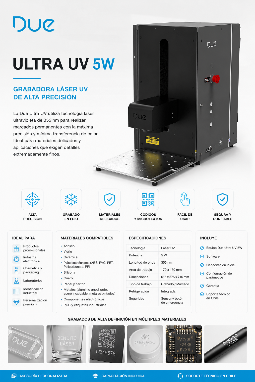 Due Ultra UV 5W | Grabadora Láser UV Profesional