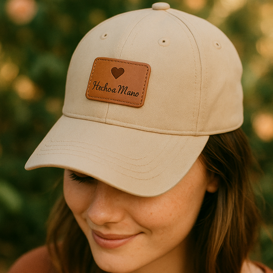 Jockey personalizado con parche de cuerina grabado a láser | Bendito Láser