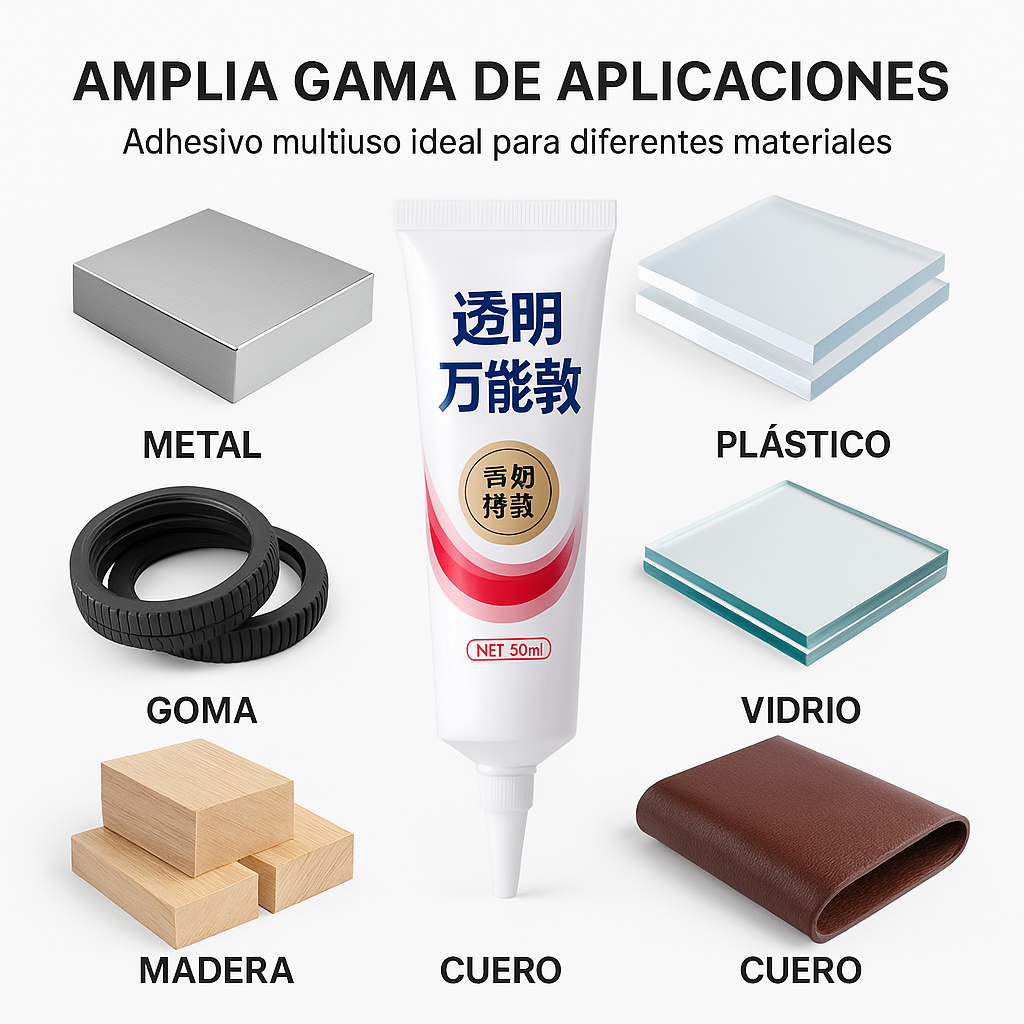 Pegamento multiuso transparente 50ml | Adhesivo para metal, plástico, vidrio y madera (Preventa 15 octubre)