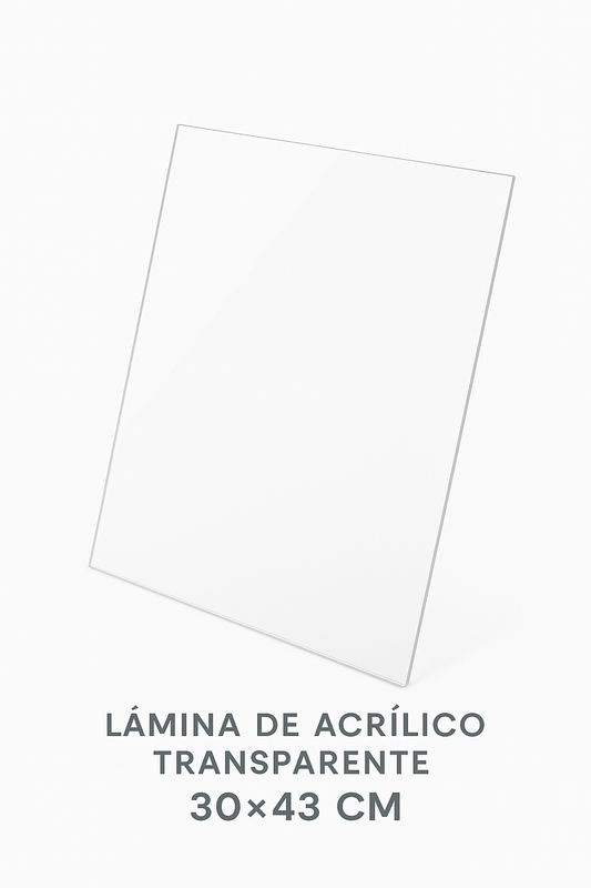 Lámina de Acrílico Transparente 3 mm – 30x43 cm para Corte y Grabado Láser