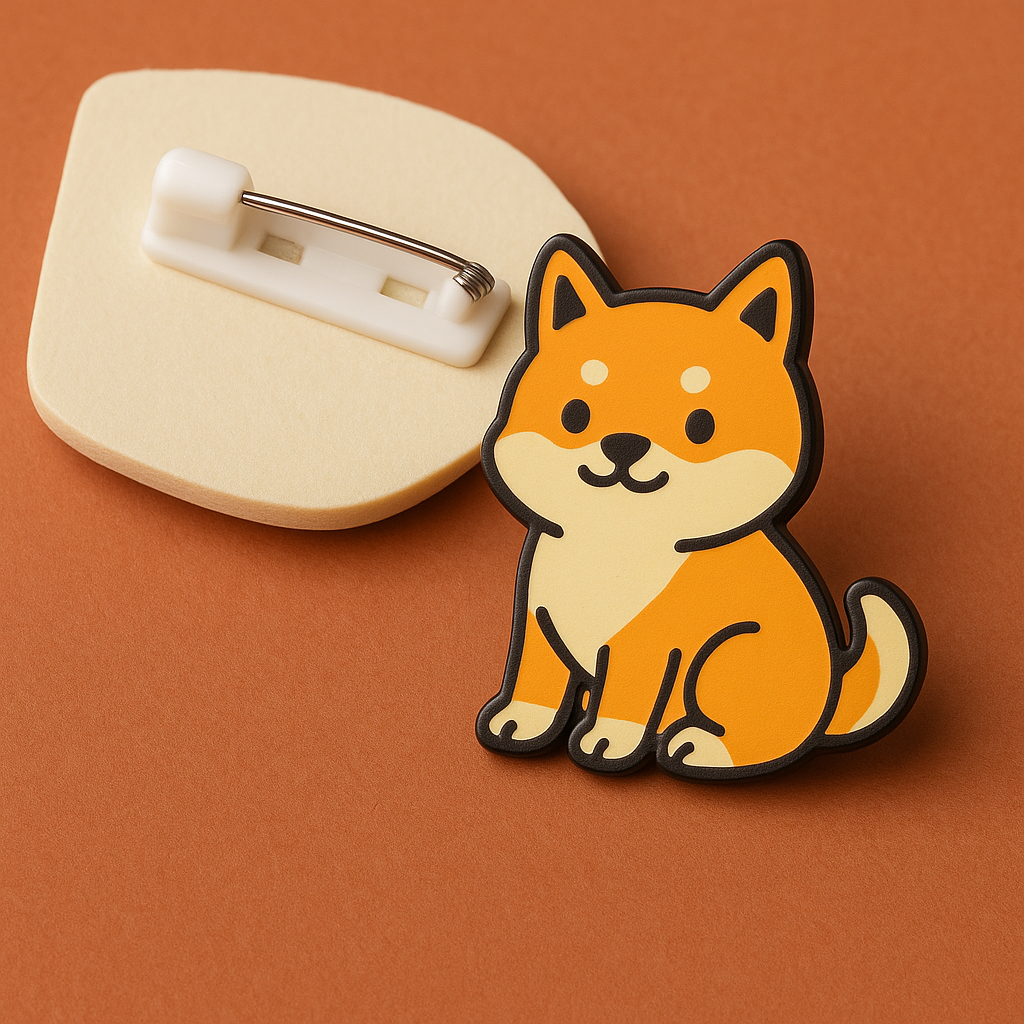 Alfiler plástico con adhesivo doble contacto para pines publicitarios 37x8 mm — Blanco (pack por cantidad)